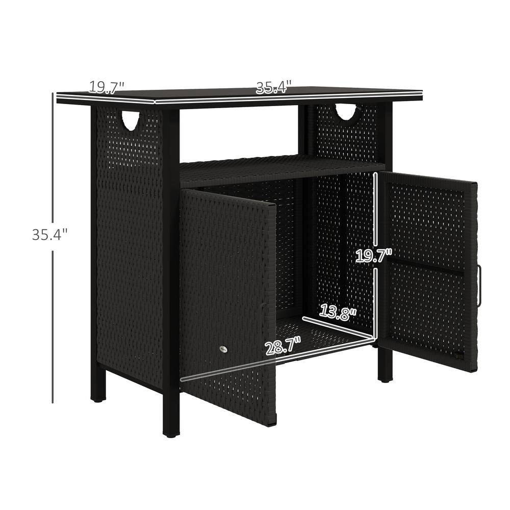 46 Gal. Outdoor Pool Towel Storage Cabinet Organizer, Deck Box with Cabinet Espresso