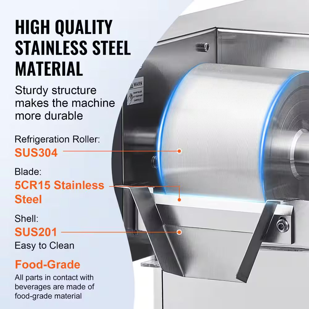 2822 Oz. /24 H Commercial Snowflake Ice Machine Silver Snow Cone Machine Ice Shaver Machine with Touchpad Controls