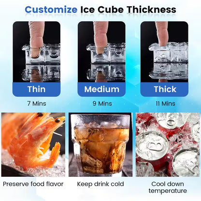15 In. 80 Lb. Built-In Ice Maker Free-Standing/Under Counter Machine in Silver