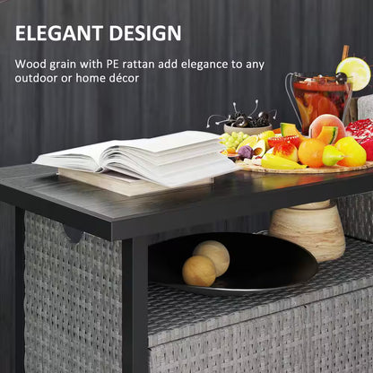 46 Gal. Outdoor Pool Towel Storage Cabinet Organizer, Deck Box with Cabinet, Gray