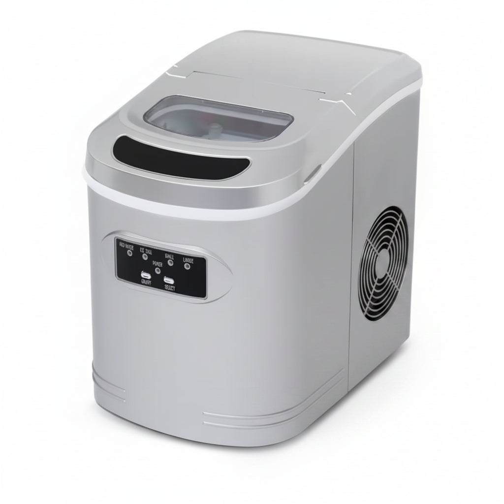 9.5 In. 27 Lbs. Portable Countertop Ice Maker Bullet Ice Machine with 2.2L Reservoir and 1.5 Lb. Bin in Metallic Silver