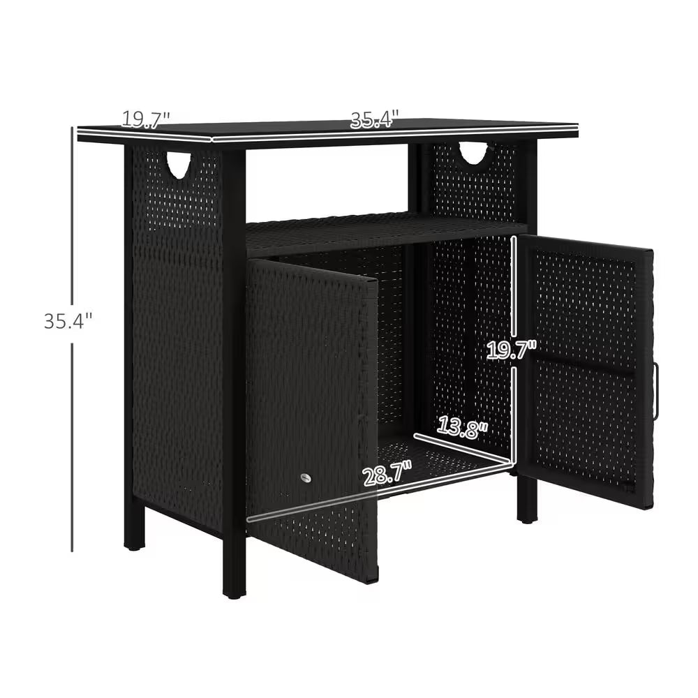 46 Gal. Outdoor Pool Towel Storage Cabinet Organizer, Deck Box with Cabinet Espresso