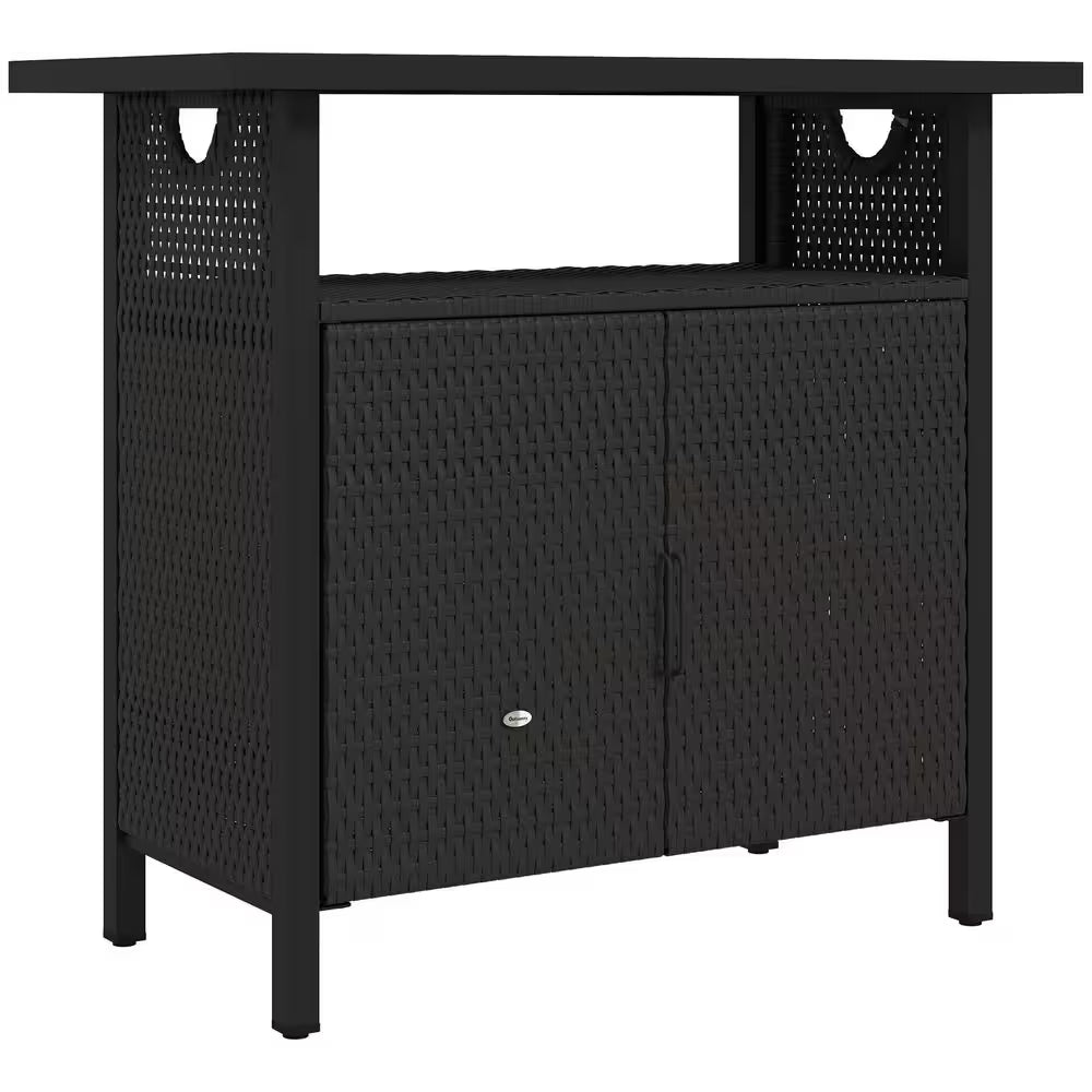 46 Gal. Outdoor Pool Towel Storage Cabinet Organizer, Deck Box with Cabinet Espresso