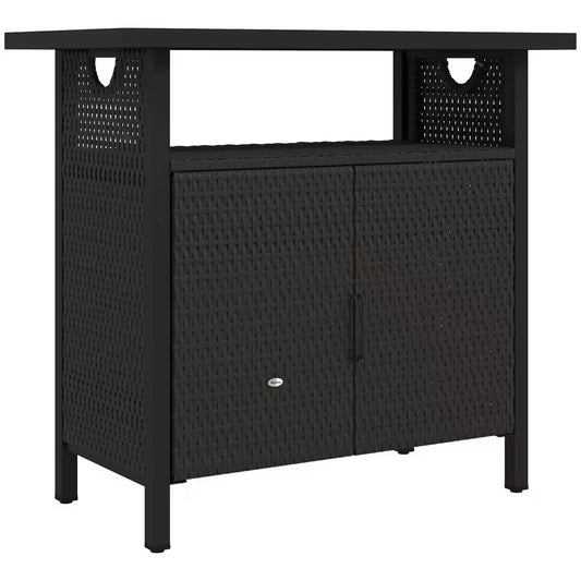46 Gal. Outdoor Pool Towel Storage Cabinet Organizer, Deck Box with Cabinet Espresso