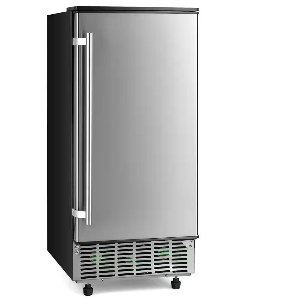 15 In. 80 Lb. Built-In Ice Maker Free-Standing/Under Counter Machine in Silver